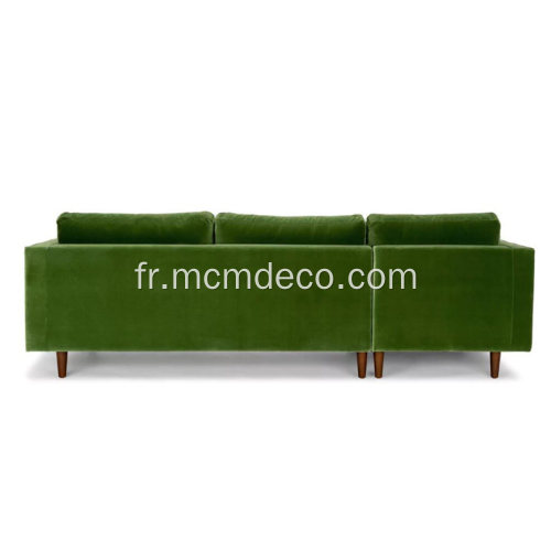 Sofa sectionnel gauche en tissu Sven Green